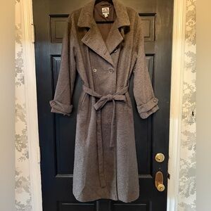 Boucle tweed trench coat
